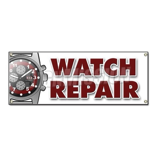 WATCH REPAIR BANNER SIGN batteries batterys jewelry gems bands appraisals sales